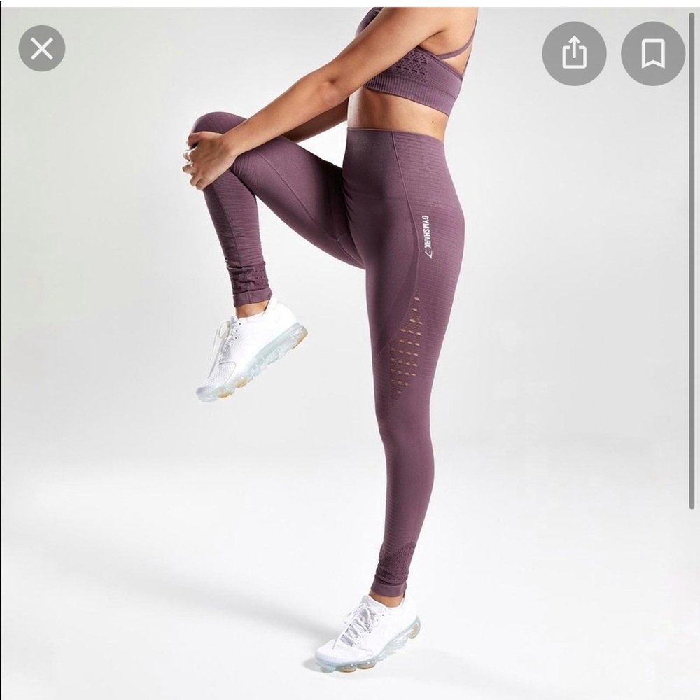 Gymshark Energy Seamless Leggings, Red and Purple